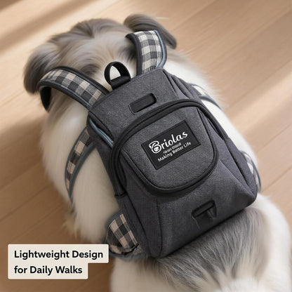 Adjustable secure fit dog backpack with comfortable straps